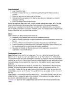 Legal Reasoning, Ethics, and Fundamentals of Law