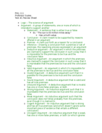 PHIL 111 Exam #1 Study Guide