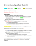 PSY2012 Intro to Psychology-Study Guide