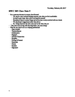 HWC 305 Class Note 5