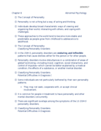 2/23 Chapter 8 Abnormal Psychology notes