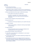 2/28 Chapter 9 Abnormal Psychology notes