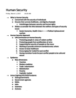 POLS 131 Human Security Notes
