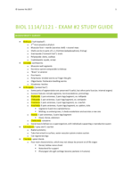 BIOL 1114/1121: Exam #2 Study Guide