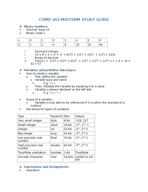 COMP 202 MIDTERM STUDY GUIDE