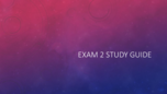 Exam 2 Study Guide