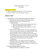 Criminological Theory CCJ4014 Week 4 Notes