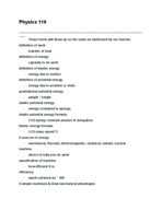 Physics 110 Algebra Based Study Guide #1