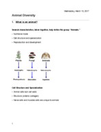 BIOB 170, Animal Diversity