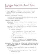 Criminology Study Guide Exam 2