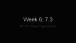 MT 157 Week 6 Notes