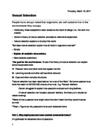 BIOB 170, Sexual Selection