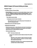 MK323 Chapter 20 Textbook Notes Marketing Management Trudel