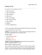 BIOB 170 History of Life notes