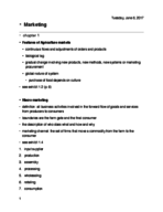 Ag marketing week 1 and 2 notes
