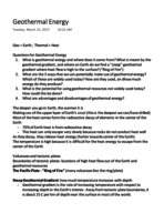 GEOL 241 Geothermal Energy