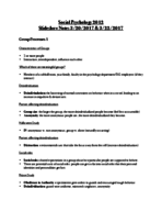 Social Psychology Notes Week 11/Week of 3.20.17