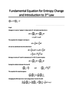 Equation of state for Entropy and 3rd Law