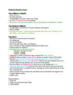 Phylum Arthropoda/Phylum Echinodermata Notes