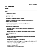 POL 204 Israel Notes