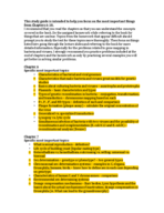 Exam 2 Study Guide - Chapters 6-10