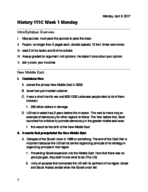 History 111C Week 1 Monday
