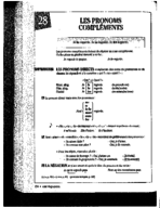 FR 601C -  Beginning French - Class Notes - Week 12 - LES PRONOMS COMPLEMENTS