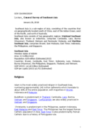 THE  GOV 314 - Big Power Politics in Southeast Asia - Class Notes - Week 6 - General Survey of Southeast Asia