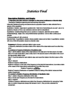 THE DMS 2510 - Statistics for Health Sciences -  Study Guide - Descriptive Statistics and Graphs 