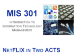 THE MIS 301 - Intro to Info Technology Management - Study Guide - NETFLIX IN TWO ACTS