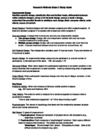 Research Methods 1 Study Guide Exam 2