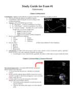 Study Guide for Exam #1