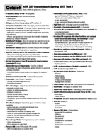 APR 231 Exam 1 Study Guide