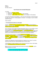 English Comp/Analysis Honors - Issue Proposal with Annotated Bibliography