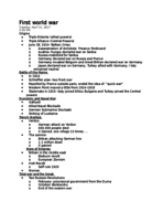 World War 1 Notes 