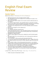 Genre Literature and Context Final Exam Study Guide 