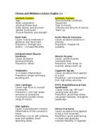 Fitness & Wellness Lecture Chapter 13