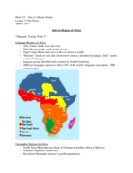 Lecture 1 - Intro to African Regions