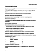 BIOB 170, Community Ecology