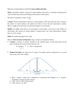Central tendency in statistics