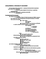 Developmental & Personality Assessment
