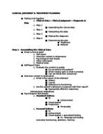 Clinical Judgment & Treatment Planning