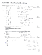 Math 1370 Mock Final Part B