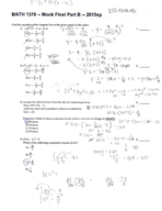 Math 1370 Mock Final Part B