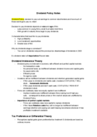 Dividend Policy Notes