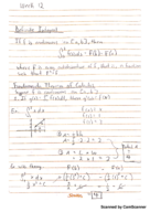 Caluclus notes week 12 Definite/Indefinite integrals 
