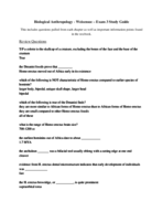 Biological Anthropology Final Exam Study Guide