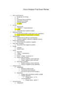 Circuit Analysis Final Exam Review