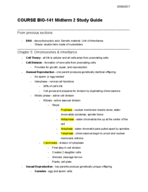 BIO-141 Midterm 2 Study Guide