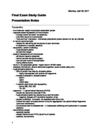 Final Exam Study Guide